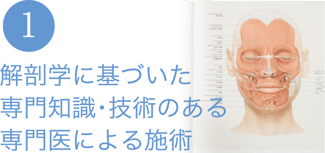 解剖学に基づいた専門知識・技術のある専門医による施術